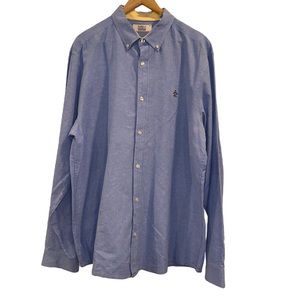 Original Penguin Chambray Blue Button Down Dress Shirt Men’s Size XXL